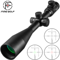 Fire Wolf 10-40X56 AOE Hunting Scopes Side Wheel Parallax Adjustment Optics Riflescope Red Green Dot Sight For Military Scopes