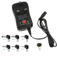 Universal adjustable voltage Power Charger Adapter 3V 4.5V 5V 6V 7.5V 9V 12V 2.1A AC/DC 30W provide 6 kind of jack Adapter