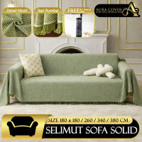 Selimut Sofa Polos 1 2 3 4 Seater /  L-Shaped Motif Garis-Garis Cover Kain Pelindung Sofa Blanket Ru