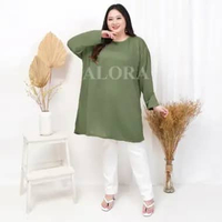 TUNIK KAOS JUMBO POLOS - TUNIK KAOS WANITA POLOS LD 120 cm - LD 130 cm - LD 140 cm 3XL ARMY