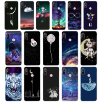67 Star Moon Space Astronaut Funny gift Soft Silicone Tpu Cover phone Case for Xiaomi Redmi 6 8 8a Note 8 Pro 8t case