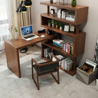 臺式電腦桌書桌書架組合置物架轉角現代簡約書房北歐寫字臺辦公桌
