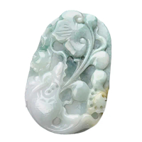 【十方佛教文物】如意龍魚{湖青綠}翡翠