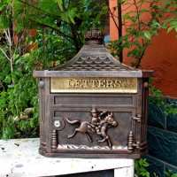 Antique Letterbox Outdoor Street Home Mailbox for Newspaper Post Mail Letter Box Case Courtyard Decoration Vintage Mailboxes