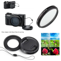 49mm UV Filter &amp; Filter Mount Adapter lens cap keeper for Canon Powershot G5X G7X Mark I II III Digital Camera