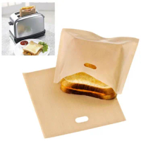 3 PC Reusable Toaster Bag Non Stick Bread Bag Sandwich Bags Fiberglass Toast Microwave Heating Pastry Tools