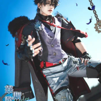 Wriothesley Cosplay Cosutme Game Genshin Impact Wriothesley Costume Night's Chilling Howl Cosplay and Cosplay Wig