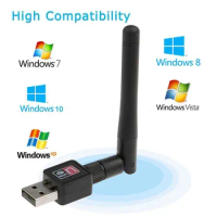 500pcs 150Mbps MINI Wireless USB WiFi Adapter Dongle Network LAN Card 802.11n/g/b Antenna wi-fi 2DB antenna MT7601 RT5370