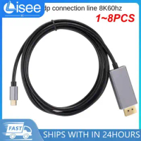 1~8PCS HDTV Aluminum Alloy Video Cord 8K 60Hz 4K 144Hz USB C to DP Cable Type-C to Displayport 1.4 For Laptop PC