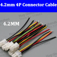 Free shipping 500pcs 4.2mm 4P Crimp Terminal Connector Cable 100MM 4.2 mm 4PIN 22AWG