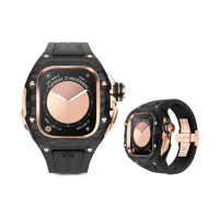 【Golden Concept】Apple Watch 49mm 保護殼 RSCIII49 玫瑰金錶殼/黑橡膠錶帶(碳纖維複合材質鈦合金)