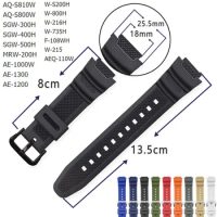 Strap for Casio G-Shock AQ-S810W/S800W AE-1000W 1200 SGW-400H/300H/500H W-735H W-216H Rubber Silicone Watch Band Bracelet 18mm