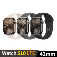 Apple Watch S10 42mm GPS+行動網路(LTE) 鈦金屬錶殼搭配運動型錶帶