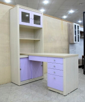 【歐風別館】桂格洗白粉紫色L型書桌櫃【基隆至台中免運費】
