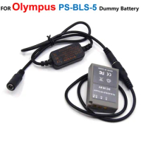 PS-BLS-5 BLS5 Dummy Battery+Step-Down Power Cable For Olympus OM-D E-M10 Mark II III PEN E-PL7 E-PL5 E-PL2 E-PM2 Stylus 1 1s