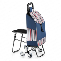 Climbing Shopping Trolley Folding Portable Grocery Shopping Home Stool Seat Cart Old Man Trolley Shopping Small Pulling