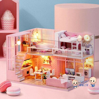 娃娃屋 過家家娃娃屋房子玩具兒童生日禮物女孩8-10歲女生拼裝小別墅益智T 2色 雙十一購物節