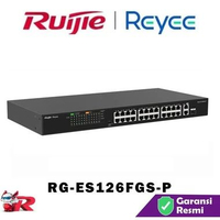 Ruijie RG-ES126FGS-P Switch Hub 24 Port PoE 10/100 Mbps 2 Port Gigabit