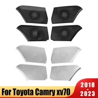 For Toyota Camry XV70 8th 2018-2020 2021 2022 2023 Car Accessories 4pcs Car Door Audio Speaker Cover Loudspeaker 3D Trim Sticker