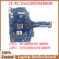 For HP 15-EC DAG3HDMB8D0 With R5 4600H/R7 4800H CPU Mainboard GTX1650/GTX1650TI Laptop Motherboard 100% Full Tested Working Well