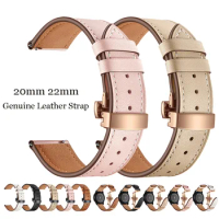 20mm Butterfly buckle Leather Band for Xiaomi Huami Amazfit GTS /GTR 42mm Watch Strap for Amazfit Bip lite S Bracelet bands