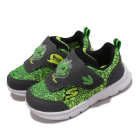 Skechers 童鞋 S Lights-Comfy Flex 2 小童 綠 黑 魔鬼氈 燈鞋 恐龍 小朋友 401512NCCLM