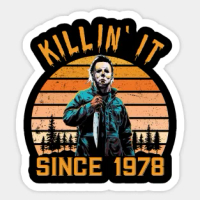 Killin It Since Michael Myers Vintage Halloween 5PCS Stickers for Art Living Room Laptop Anime Cute Luggage Stickers Print