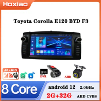 Car Radio For Toyota Corolla E120 BYD F3 wireless CarPlay Android Auto Bluetooth Car Navigation Multimedia GPS DVR autorad 2Din