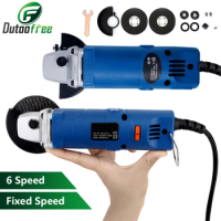 Mini Grinder 6 Speed Electric Angle Grinder Variable/Fixed Speed Polishing machine With Saw Blades Abrasive Tools 130W/165W