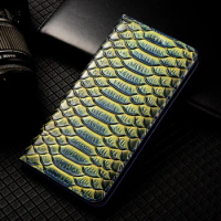 Dragon Scale Pattern Phone Case for Vivo Y72T X Note Y31s Y15s Y21S Y56 Y77e Y30 Y33e Y33t Genuine Leather Flip Cover