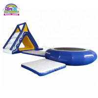 Lake Outdoor Inflatable Water Trampoline With Slide Rental For Aqua Park