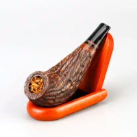 New Handmade Briar Smoking Pipe 3mm Filter Small Briar Pipe Engraved or Smooth Briar Tobacco Pipe Smoke Accessory Set