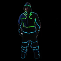 New design El wire glowing flashing costumes for dj dancing stage show performance