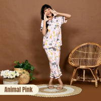 Cleopatra Pakaian One Set Setelan Stelan Baju Bju Tidur Piyama Piama Lengan Pendek Celana Panjang An