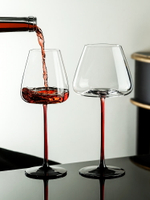 高顏值紅酒杯套裝家用水晶玻璃香檳杯黑領結高腳杯葡萄酒杯子一對