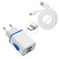 2M Type C Cable Fo Oppo Realme Pad 2 12 Pro Plus 12X 11X 11 Pro 10S 10T 10 Type-C Cables USB EU Charger 3 2 1 Meter Dual Adapter