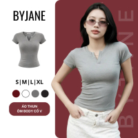 [FREE SHIP](MỞ BÁN) Áo Thun Cổ Trụ Tàu Ôm Eo Co Dãn 4 Chiều BYJANE-356