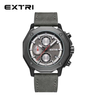 Extri Best New Classic Watch Men Watches Stainless Steel Waterproof Date Leather Strap Sport Quartz Relogio Masculino Reloj