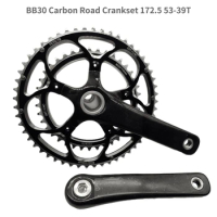 Carbon Road Crankset 53-39T Chainwheel BB30 Bicycle Crank 172.5 with Chainring BCD110, Q-factor 145 Bike Parts