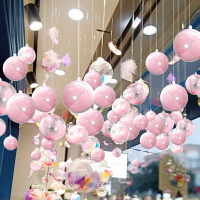 聖誕節飾品 聖誕節店鋪布置透明球創意塑料網紅吊頂天花板掛件掛飾裝飾品吊球 交換禮物