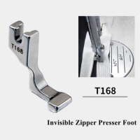 Invisible Zipper Presser Foot Unilateral Zipper Feet S518L T168 Juki Brother Siruba Jack Lockstitch Industrial Sewing Machine