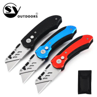 Stainless steel utility knife, multifunctional folding utility knife, wallpaper cutter, outdoor knif