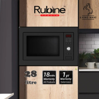 Rubine 28L Built In Microwave Oven With Grill Defrost Function RMO-OREO-28BL 8 Auto Manual