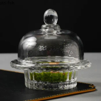 Transparent Glass Bowl with Lid Restaurant Dessert Snack Bowl Ice Cream Bowl Sushi Bowls Molecular Cooking Creative Tableware