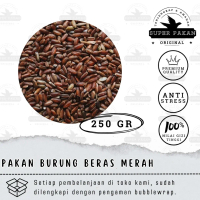 Pakan Burung Perkutut Beras Merah 250 Gr Beras Grade A Premium For Tekukur Derkuku Puter Merpati Dll