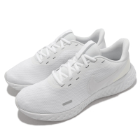 Nike 慢跑鞋 Revolution 5 運動 男鞋 輕量 透氣 舒適 避震 路跑 健身 球鞋 全白 BQ3204-103