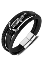 Trendyshop 型男船錨編織皮手環