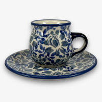 【SOLO 波蘭陶】Manufaktura 波蘭陶 80ML 濃縮咖啡杯盤組 一抹藍彩系列