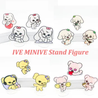 KPOP IVE Cartoon Animal Full-Body Board MINIVE HD Transparent Acrylic Stand Figure WonYoung Desktop Ornament YuJin Fans Gifts