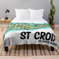 St Croix Map Art Throw Blanket Hairys Soft Big Sofa Quilt Plaid Blankets